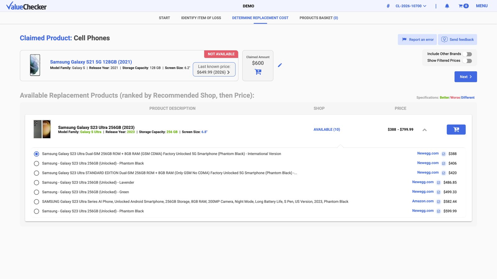 Replacement search today